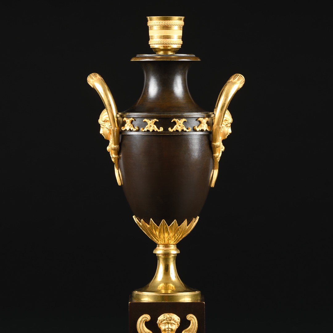 Rare Paire de cassolettes / bougeoirs à double usage d’époque Consulat (1799-1804)-photo-2