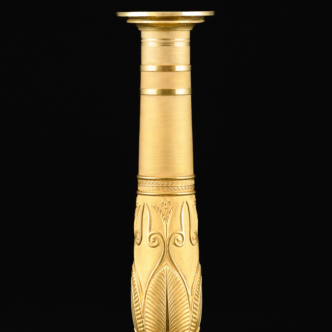Louis - Isidore Choiselat - Large Pair Of Empire Candlesticks - Circa 1810 -photo-3