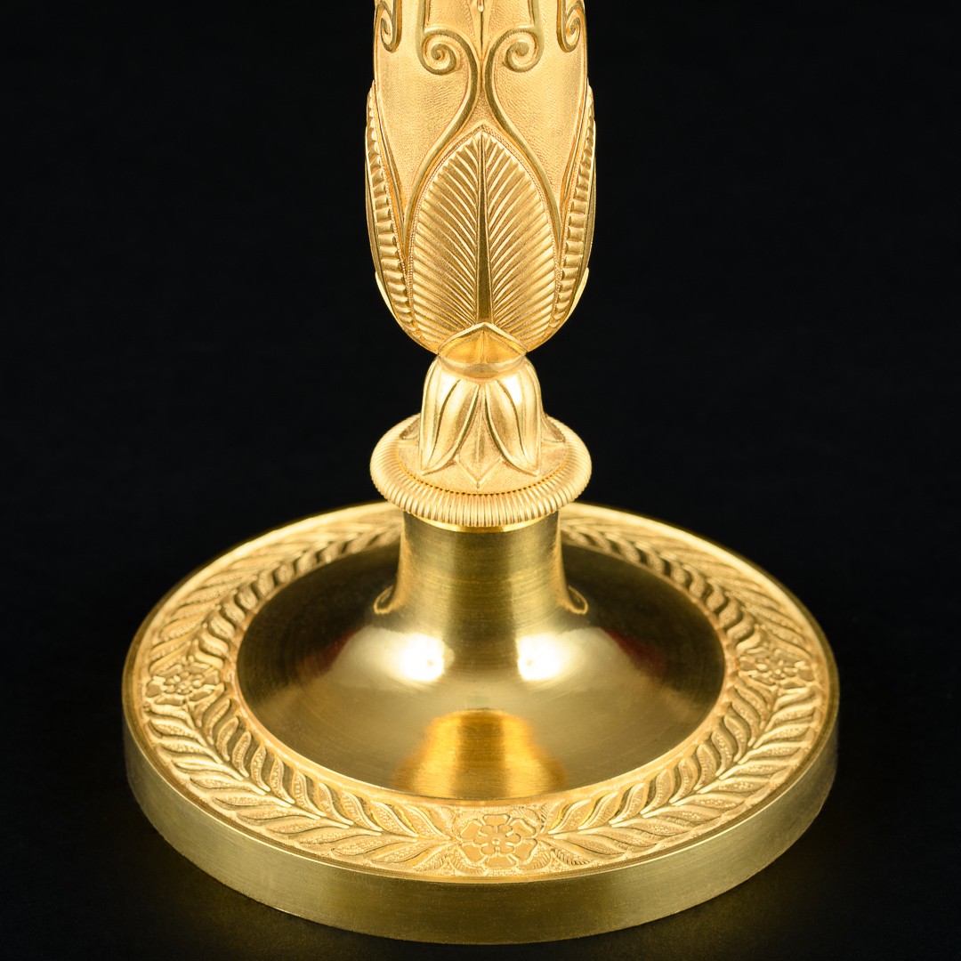 Louis - Isidore Choiselat - Large Pair Of Empire Candlesticks - Circa 1810 -photo-1