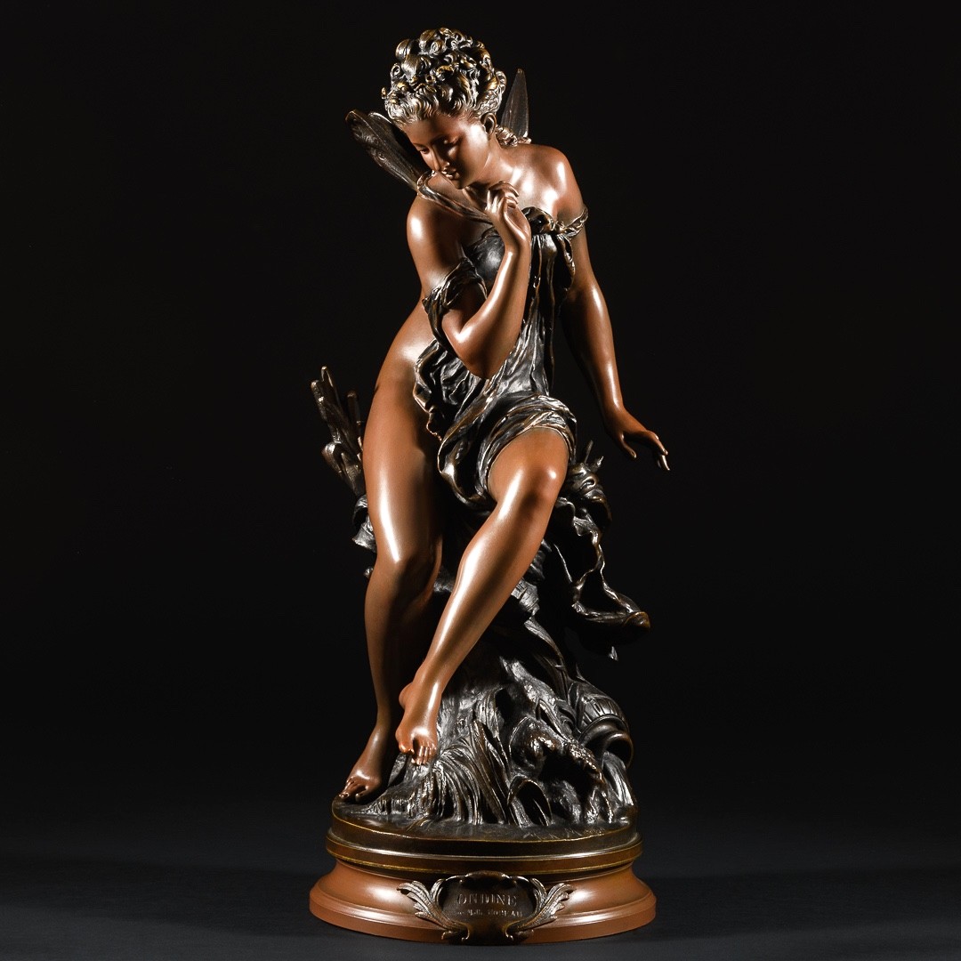 Mythological French Bronze Sculpture “ Ondine ” Signed Mathurin Moreau