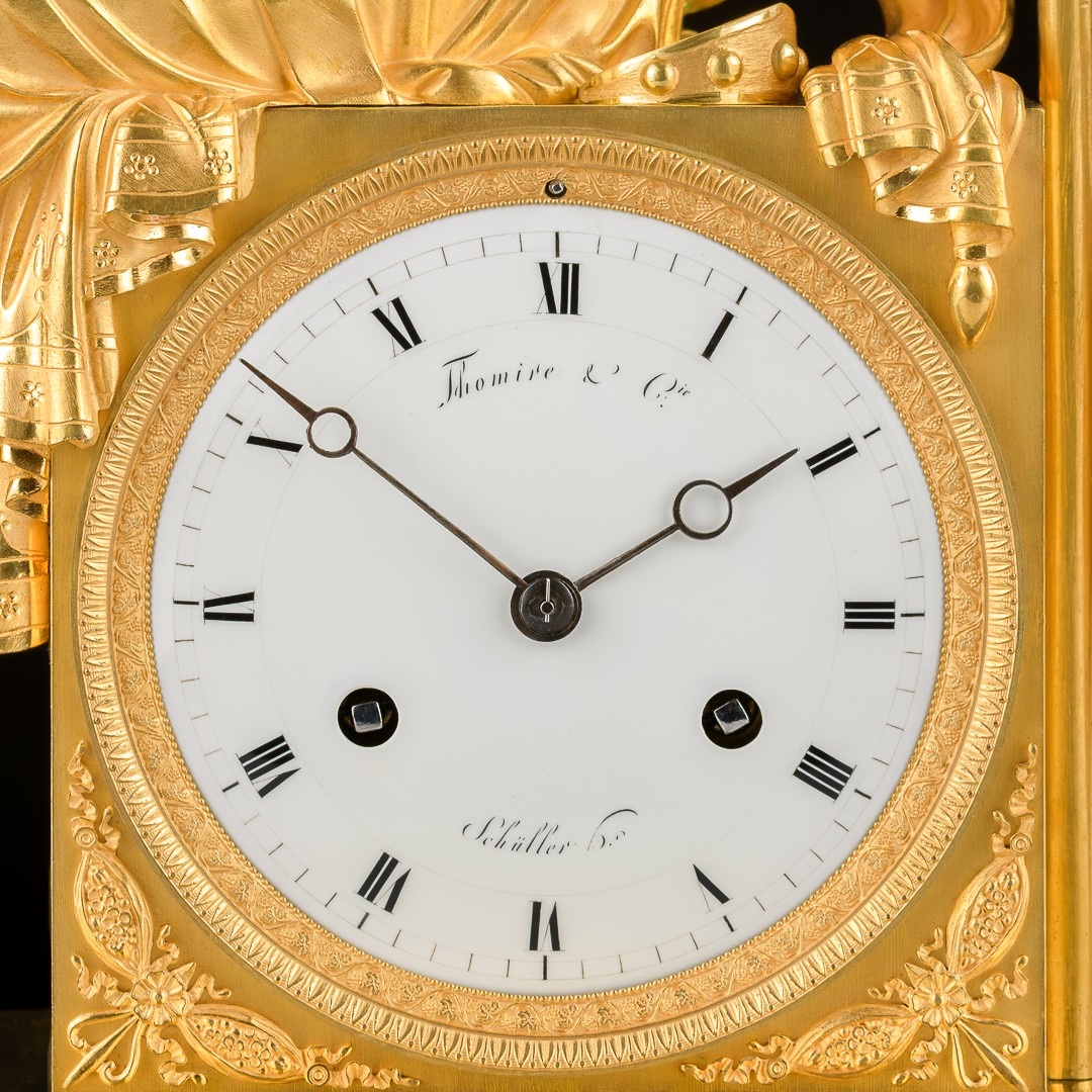 Signed Thomire - Mythological Empire Mantel Clock “ Iris Attaching Her Wings ”-photo-3