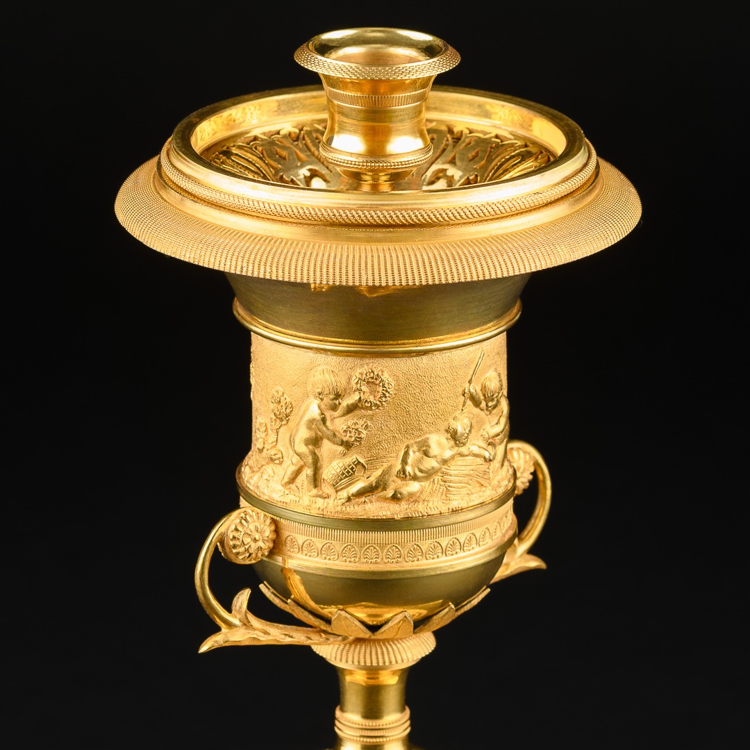 Rare Pair Of 18th Century Directory Period Cassolettes / Candleholders For Double Use -photo-4