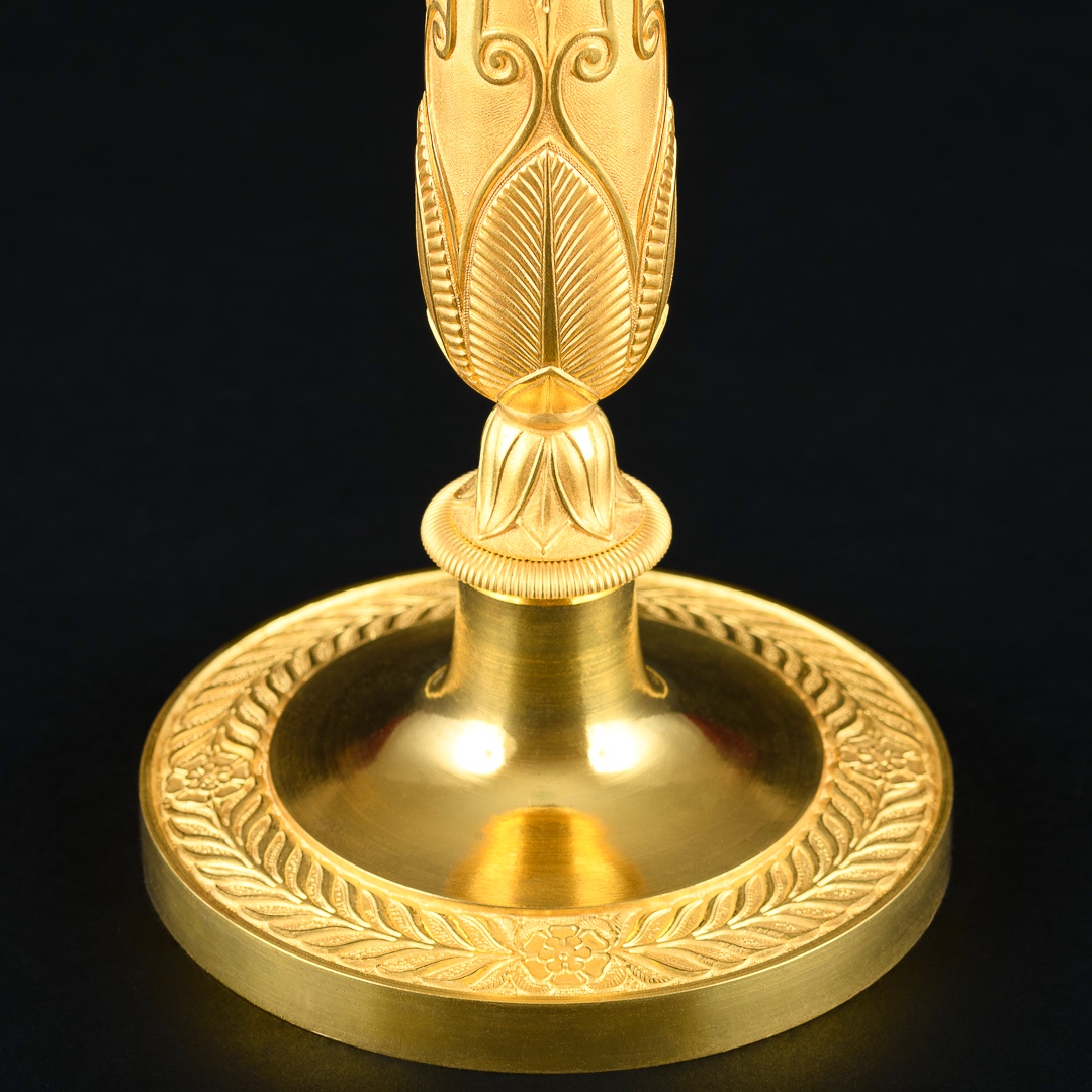 Louis - Isidore Choiselat - Large Pair Of Empire Candlesticks - Circa 1810 -photo-4