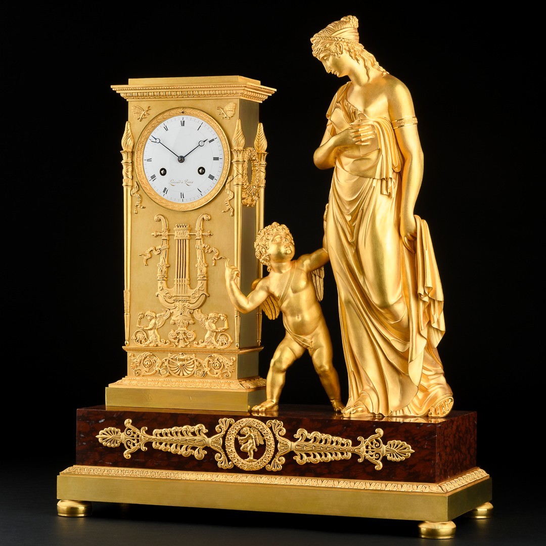 André - Antoine Ravrio - Mythological Empire Clock " Venus Guided By Love " - Circa 1805-photo-4