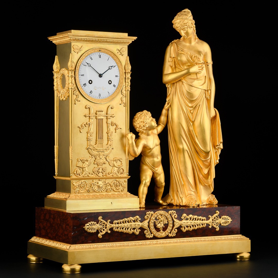 André - Antoine Ravrio - Mythological Empire Clock " Venus Guided By Love " - Circa 1805-photo-3