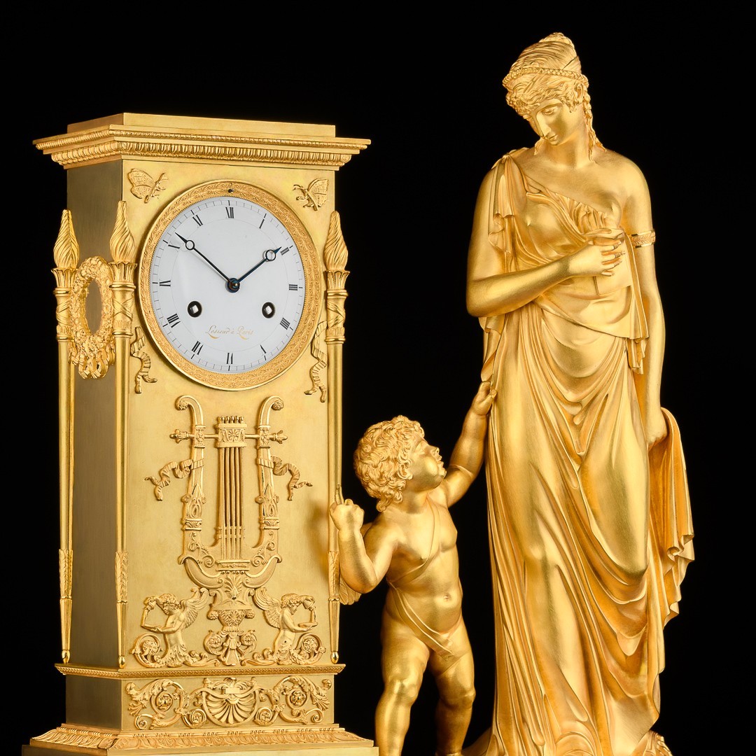 André - Antoine Ravrio - Mythological Empire Clock " Venus Guided By Love " - Circa 1805-photo-4