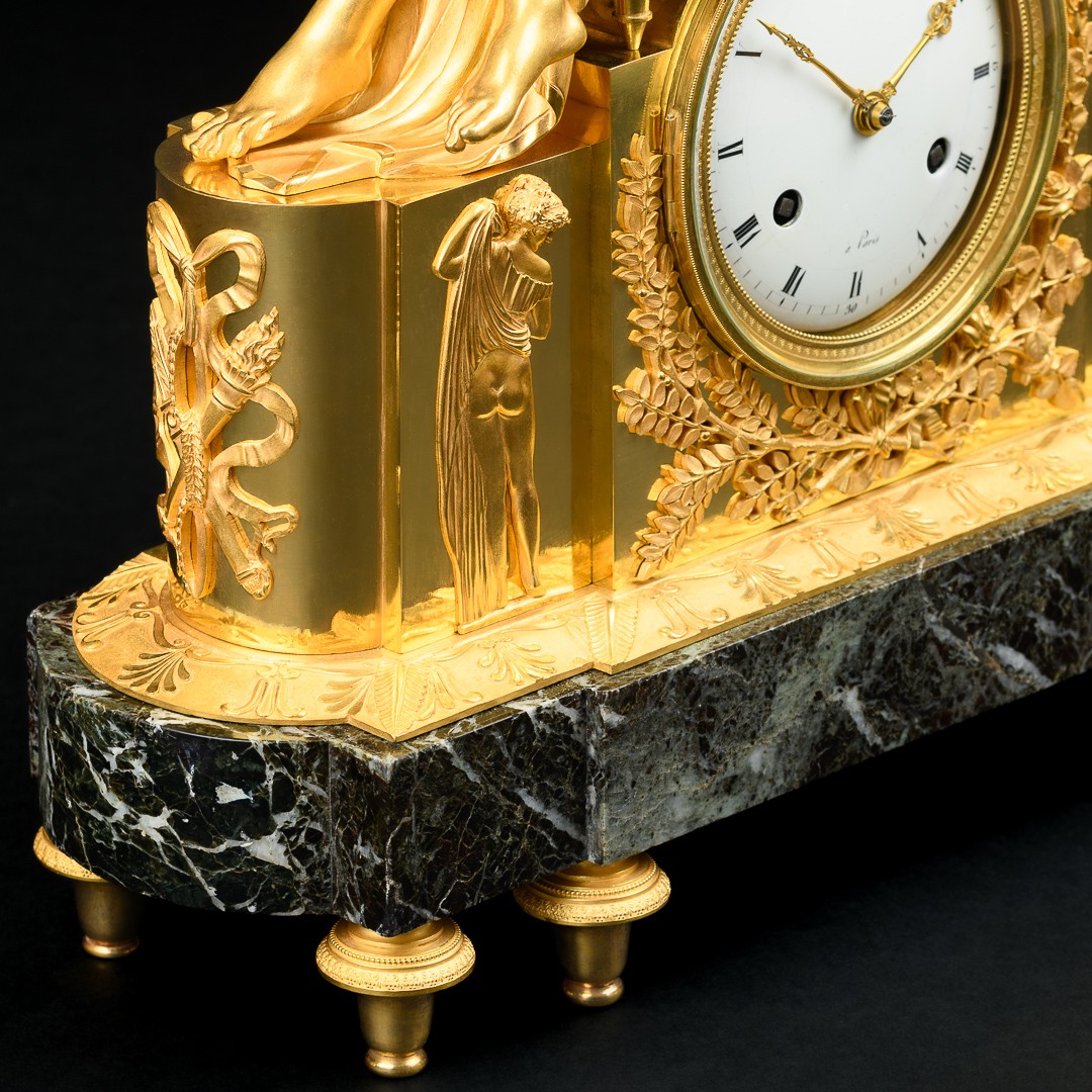 Rare Pendule Empire mythologique « Vénus désarmant l’Amour » - Vers 1810-photo-3