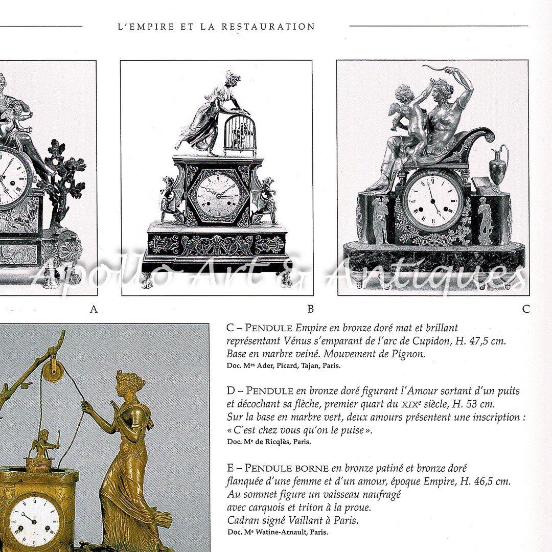Rare Pendule Empire mythologique « Vénus désarmant l’Amour » - Vers 1810-photo-7