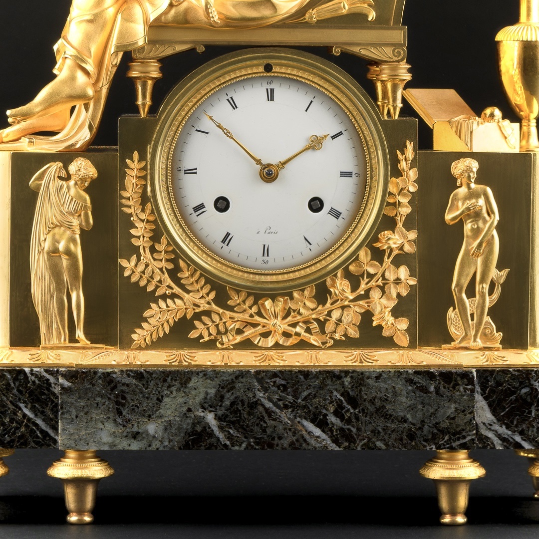 Rare Pendule Empire mythologique « Vénus désarmant l’Amour » - Vers 1810-photo-2