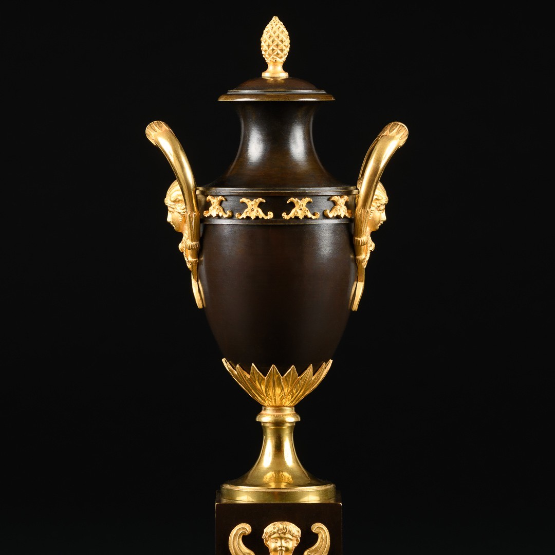 Rare Paire de cassolettes / bougeoirs à double usage d’époque Consulat (1799-1804)-photo-2