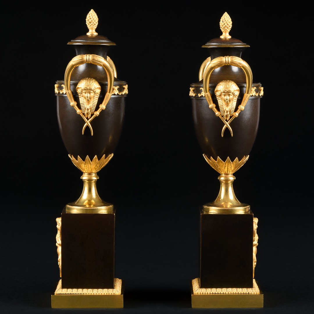 Rare Paire de cassolettes / bougeoirs à double usage d’époque Consulat (1799-1804)-photo-4