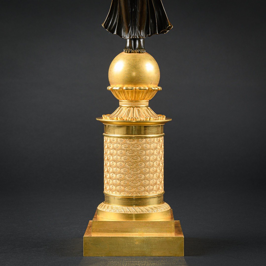 Attribué à André  Antoine Ravrio - Impressionnante Et Rare Paire De Candélabres Du Début De L’empire -photo-6