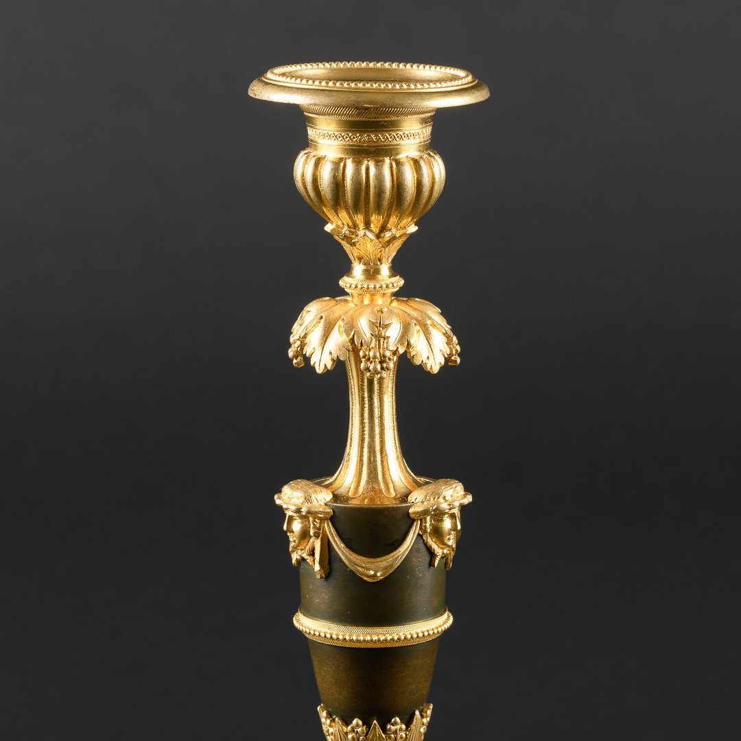 Decorative Pair Of 18th Century Directory Period Candlesticks-photo-4