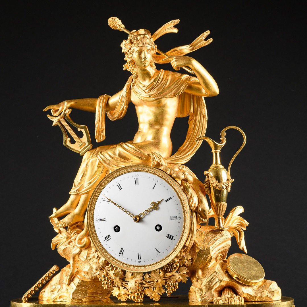Pierre Philippe Thomire - Important And Rare Early Empire Period Clock With Bacchus    -photo-3
