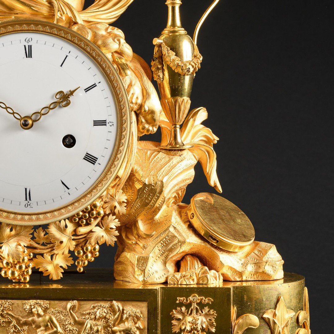 Pierre Philippe Thomire - Important And Rare Early Empire Period Clock With Bacchus    -photo-5