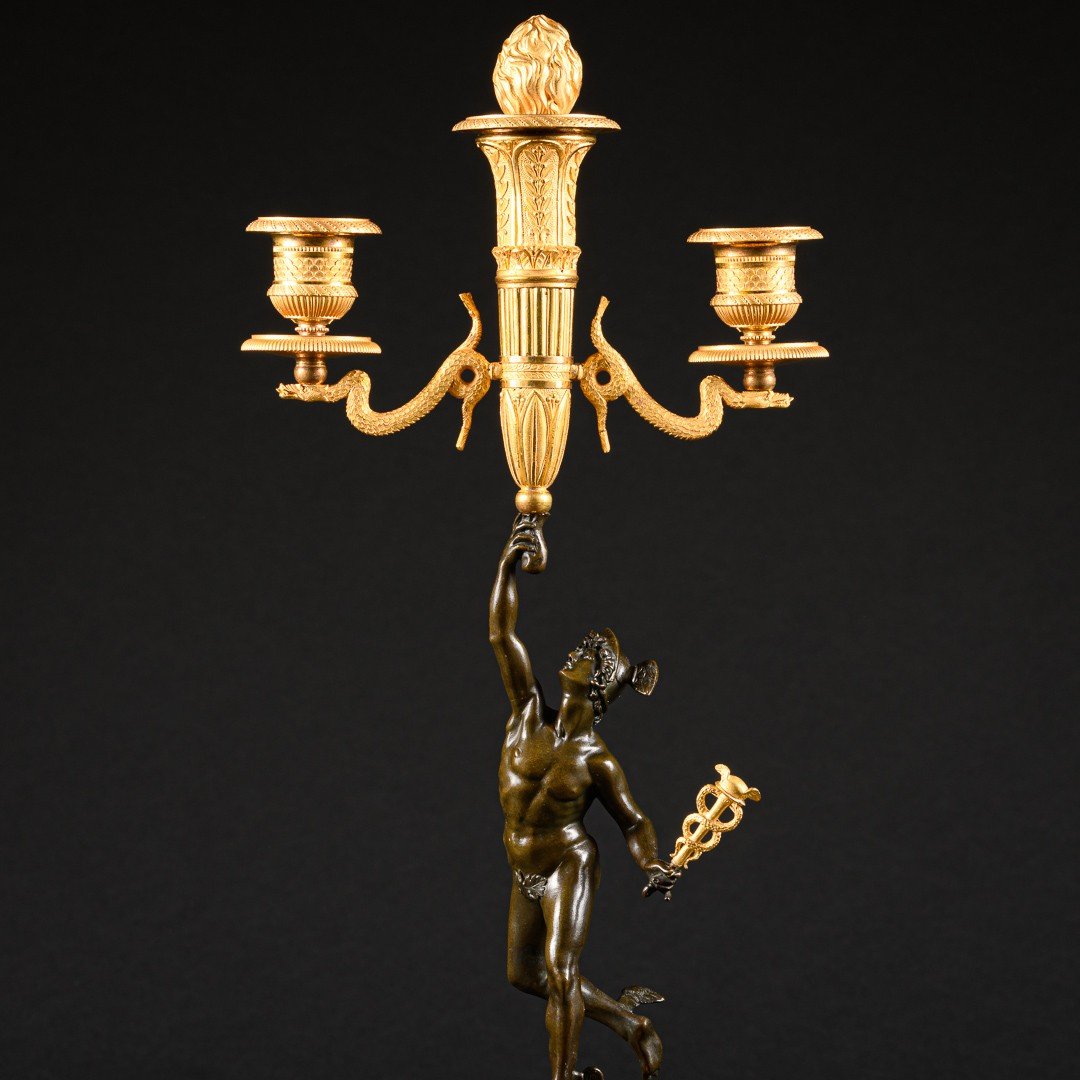 Remarkable Pair Of Empire Period Candelabra With Mercury -photo-3