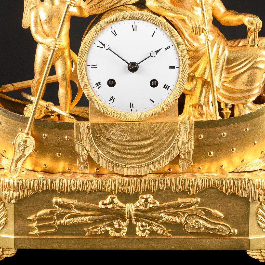 Claude Galle - Magnificent & Rare Empire Clock “ The Voyage Of Love And Time ”-photo-4