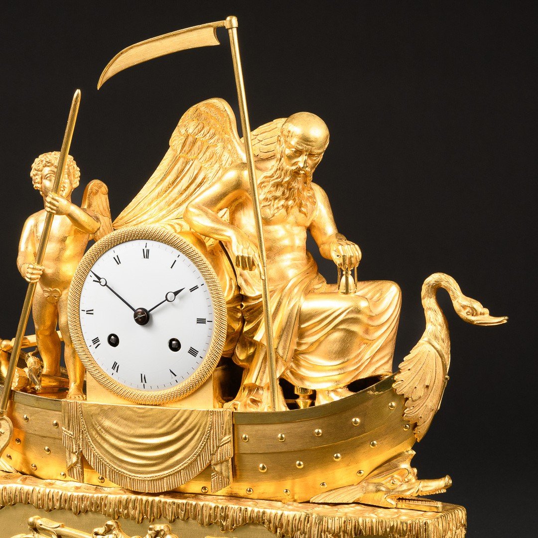 Claude Galle - Magnificent & Rare Empire Clock “ The Voyage Of Love And Time ”-photo-2