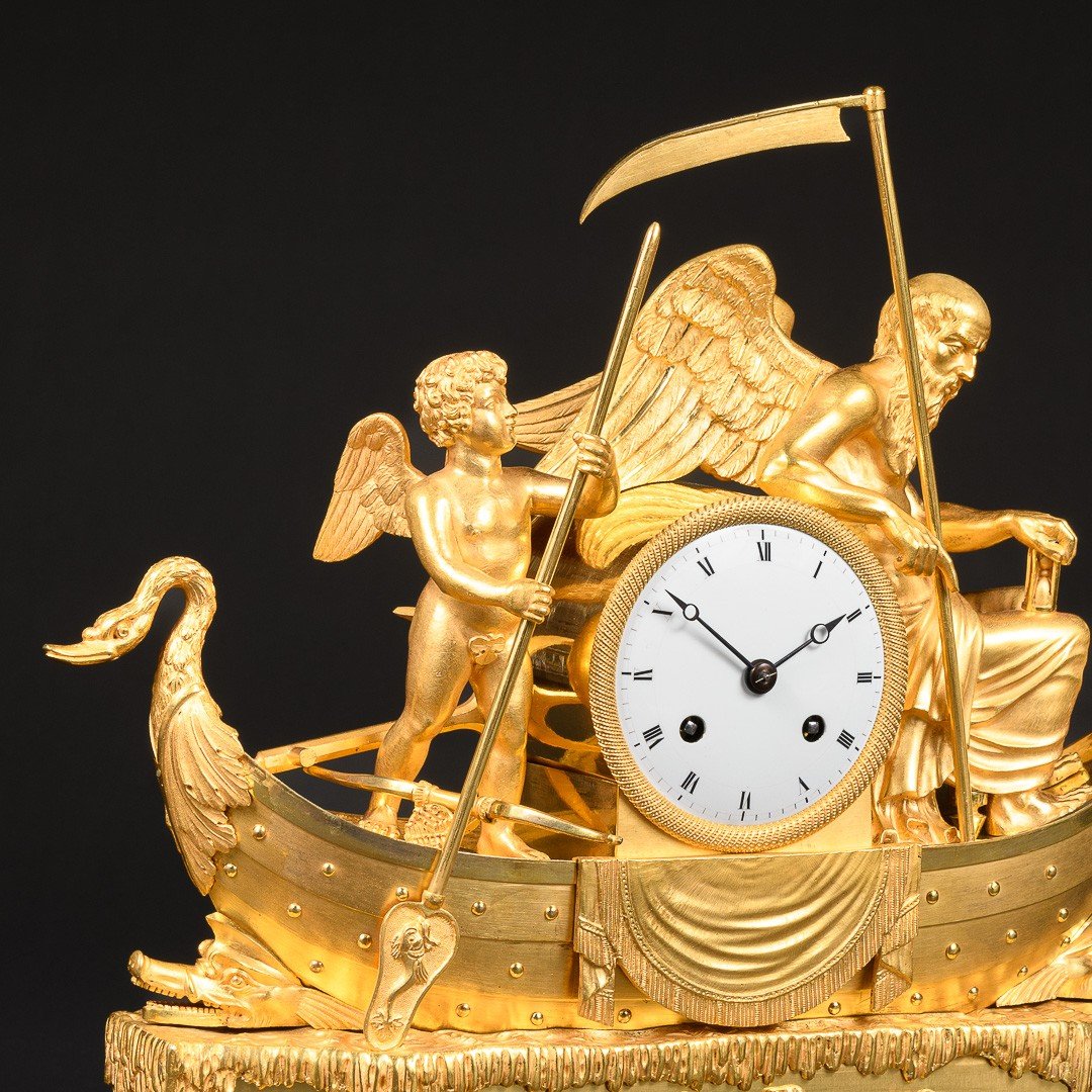 Claude Galle - Magnificent & Rare Empire Clock “ The Voyage Of Love And Time ”-photo-4