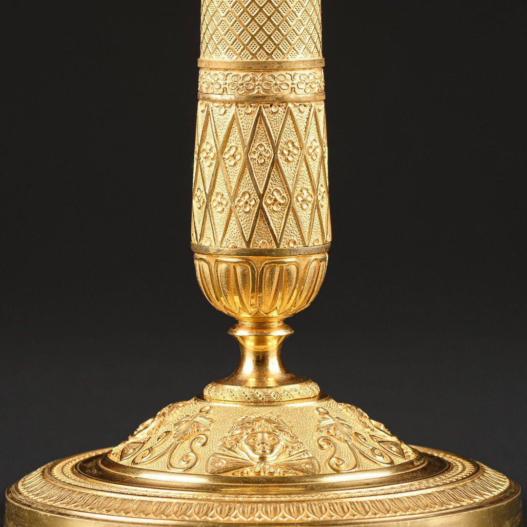 Pierre Philippe Thomire - Sublime Grande Paire De Bougeoirs D’époque Empire-photo-3