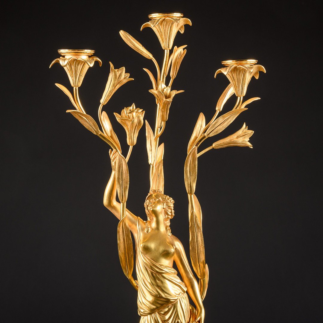 Exceptional Pair Of Louis XVI Candelabra “ Aux Femmes ” After Model By Falconet-photo-4