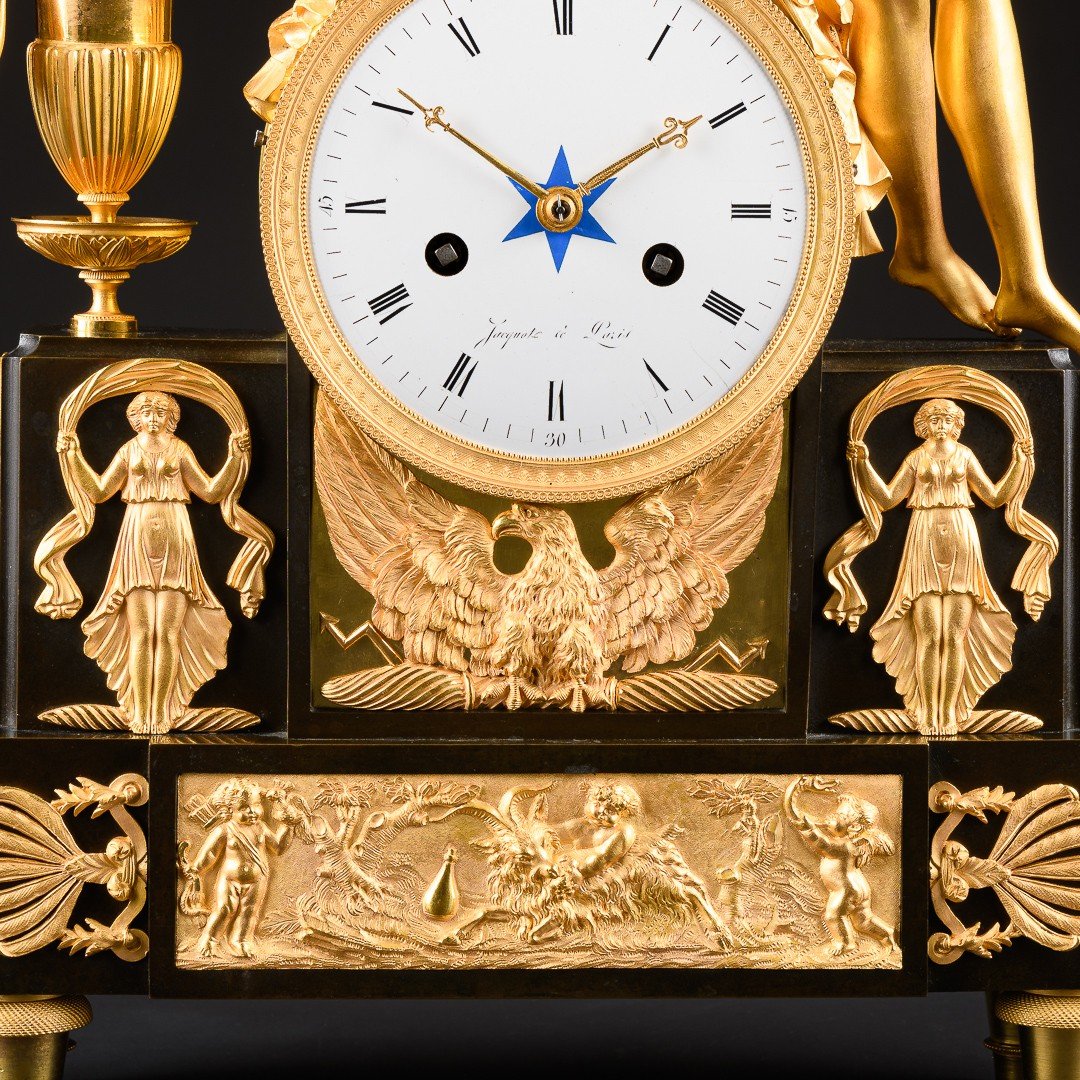   Époque Directoire (1795-1799) -  Pendule Mythologique Unique “ Hébé Échanson ” -photo-1