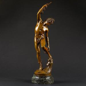 Sculpture Mythologique en Bronze “Le Départ d’Hermès” Signée Raymond Sudre  - Hauteur 74 cm