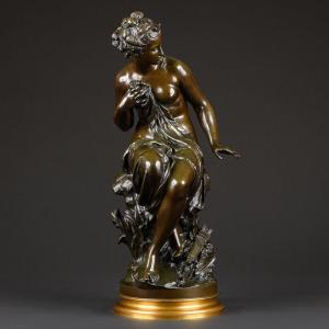 Spectaculaire Sculpture En Bronze “ Diane Chasseresse ” De Mathurin Moreau