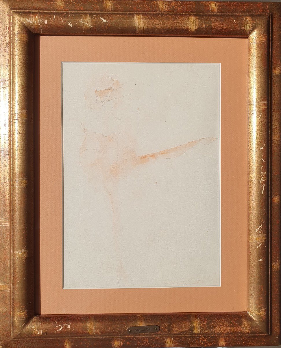 Dessin Aquarelle Original Double Face De Leonor Fini (1908-1996) Ballerine 