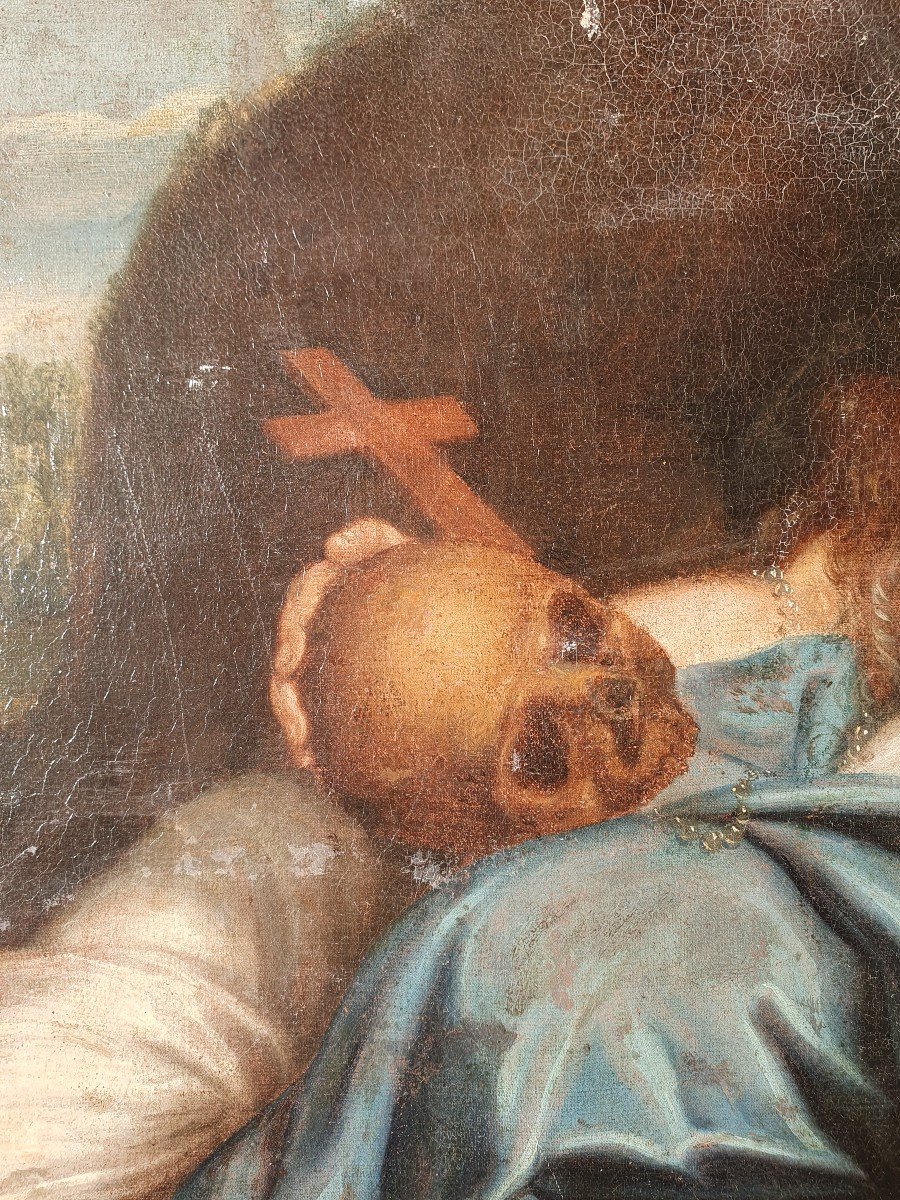 Sainte Marie Madeleine Pénitente XVIIIe Tableaux Religieux Vanités-photo-1