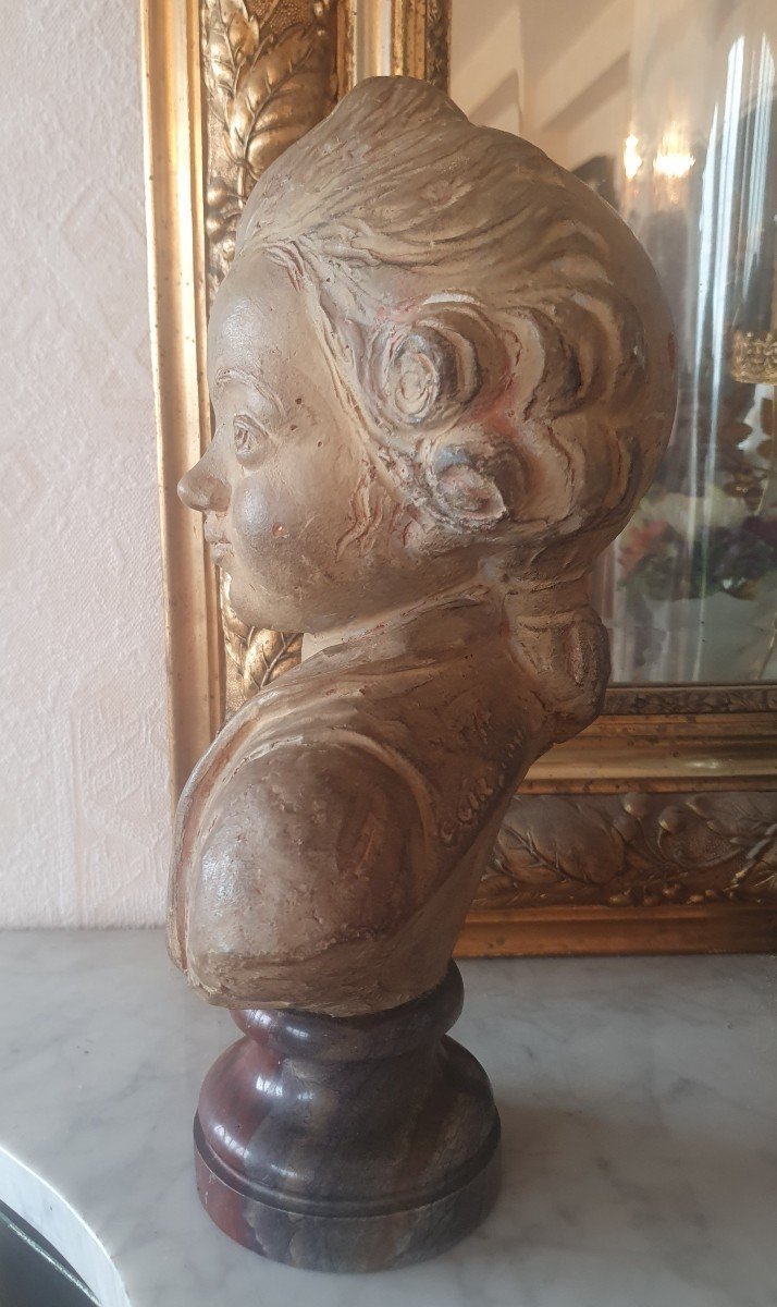 Fernando Ciancianaini (1889 - 1954)  Very Charming 18th Century Terracotta Bust Signed -photo-3