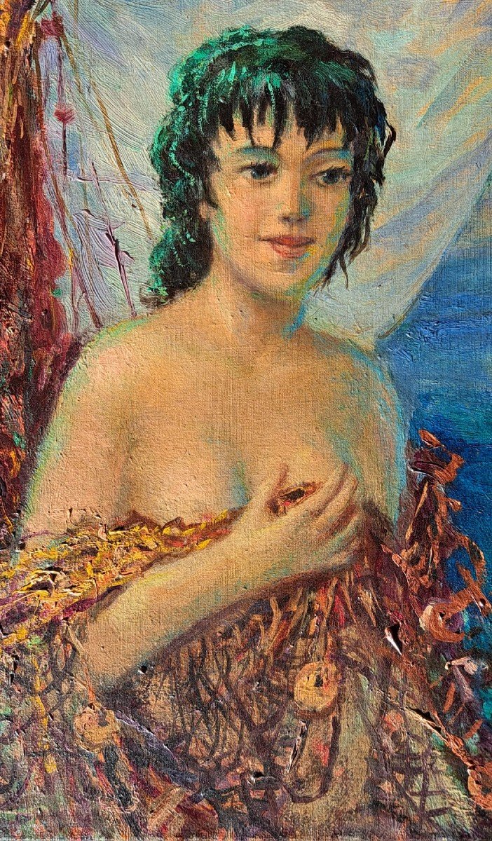 Portrait D’une Sirène Signé Pierre Forest (1881-1971) Marine-photo-2