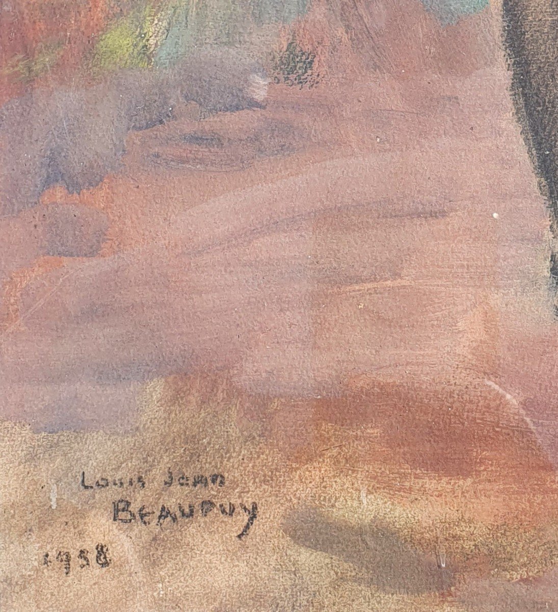 Peinture Africaniste Signée Louis Jean Beaupuy (1896-1974) Peintre Voyageur-photo-3