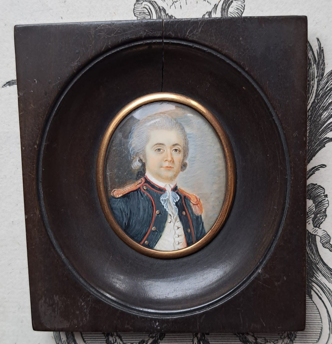 Two Louis XVI Period Miniatures, Portrait Of Woman And Man Of The Nobility-photo-2