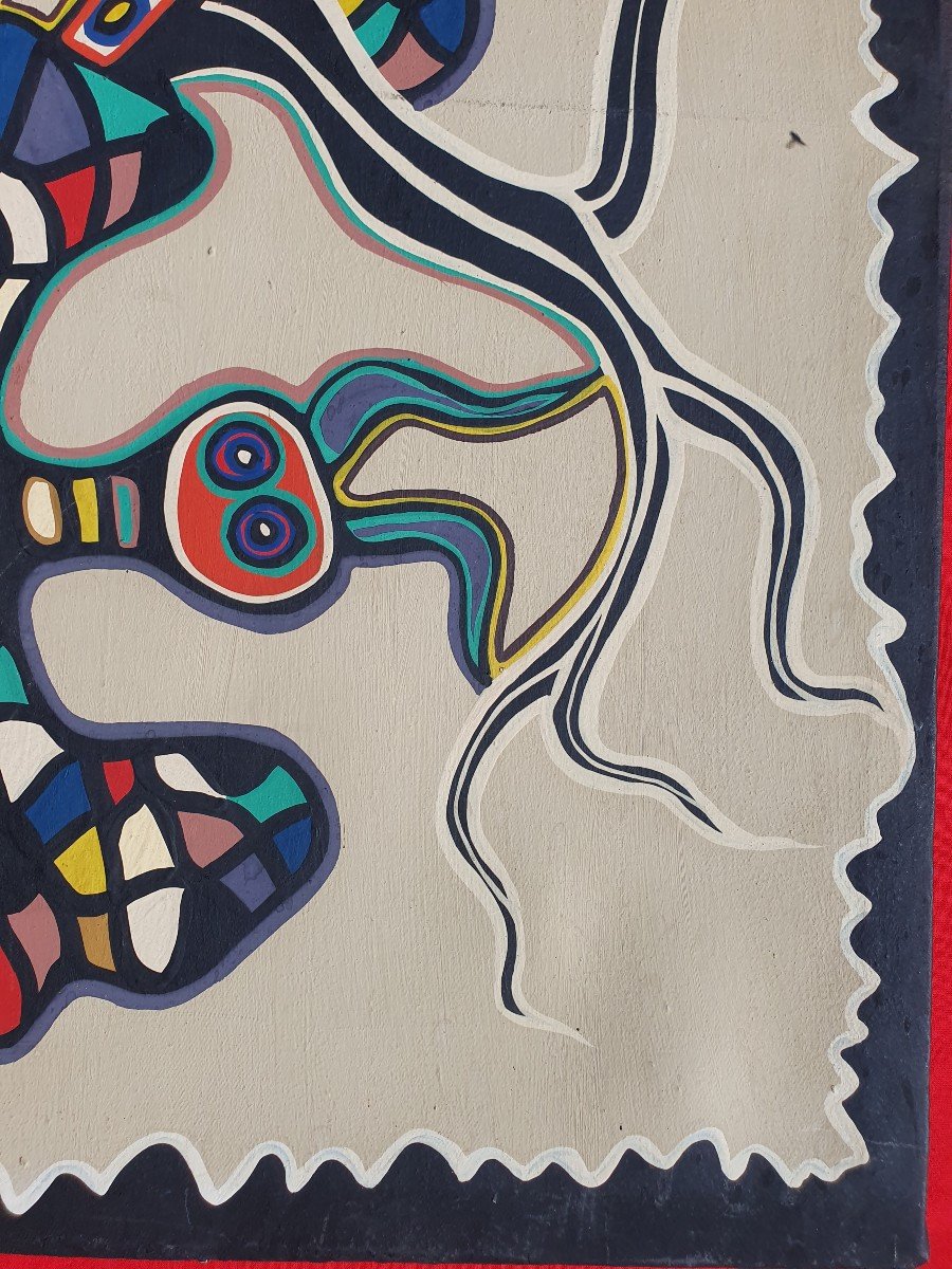 Grande Huile Sur Toile Sign&eacute;e Marcel Gotene (1939-2013), Et Dat&eacute;e 78 Poto-poto Congo-photo-3
