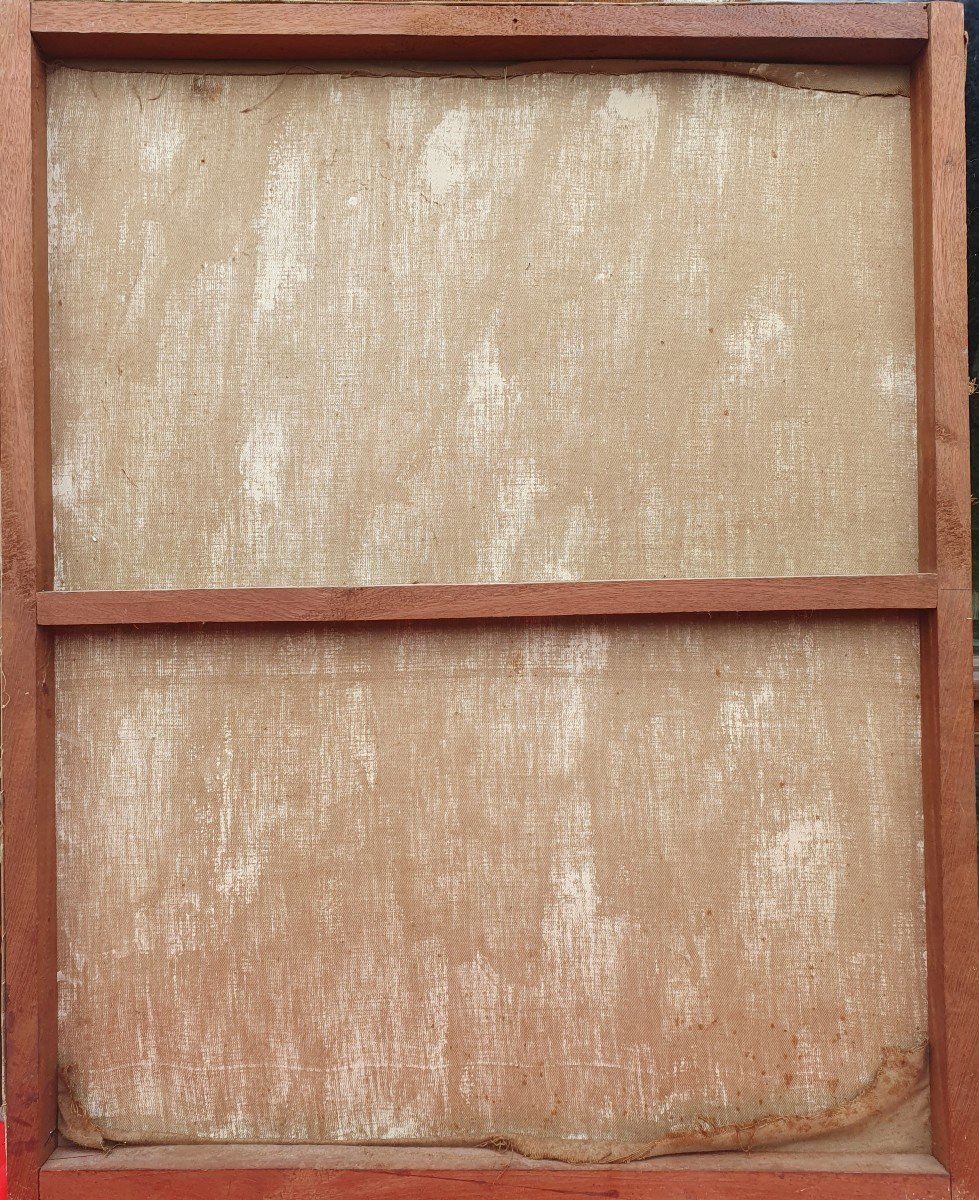 Grande Huile Sur Toile Sign&eacute;e Marcel Gotene (1939-2013), Et Dat&eacute;e 78 Poto-poto Congo-photo-7