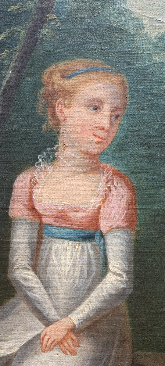 Ravissant Portrait De Jeune Fille époque 1er Empire -photo-1