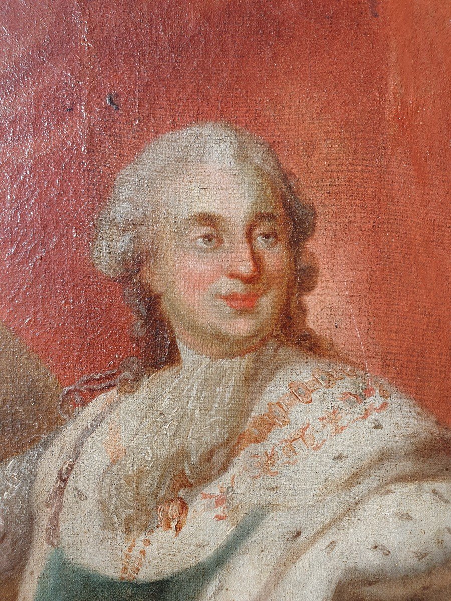 Beautiful Portrait Of Three Quarters Of The King Of France Louis XVI (1754-1793)-photo-4