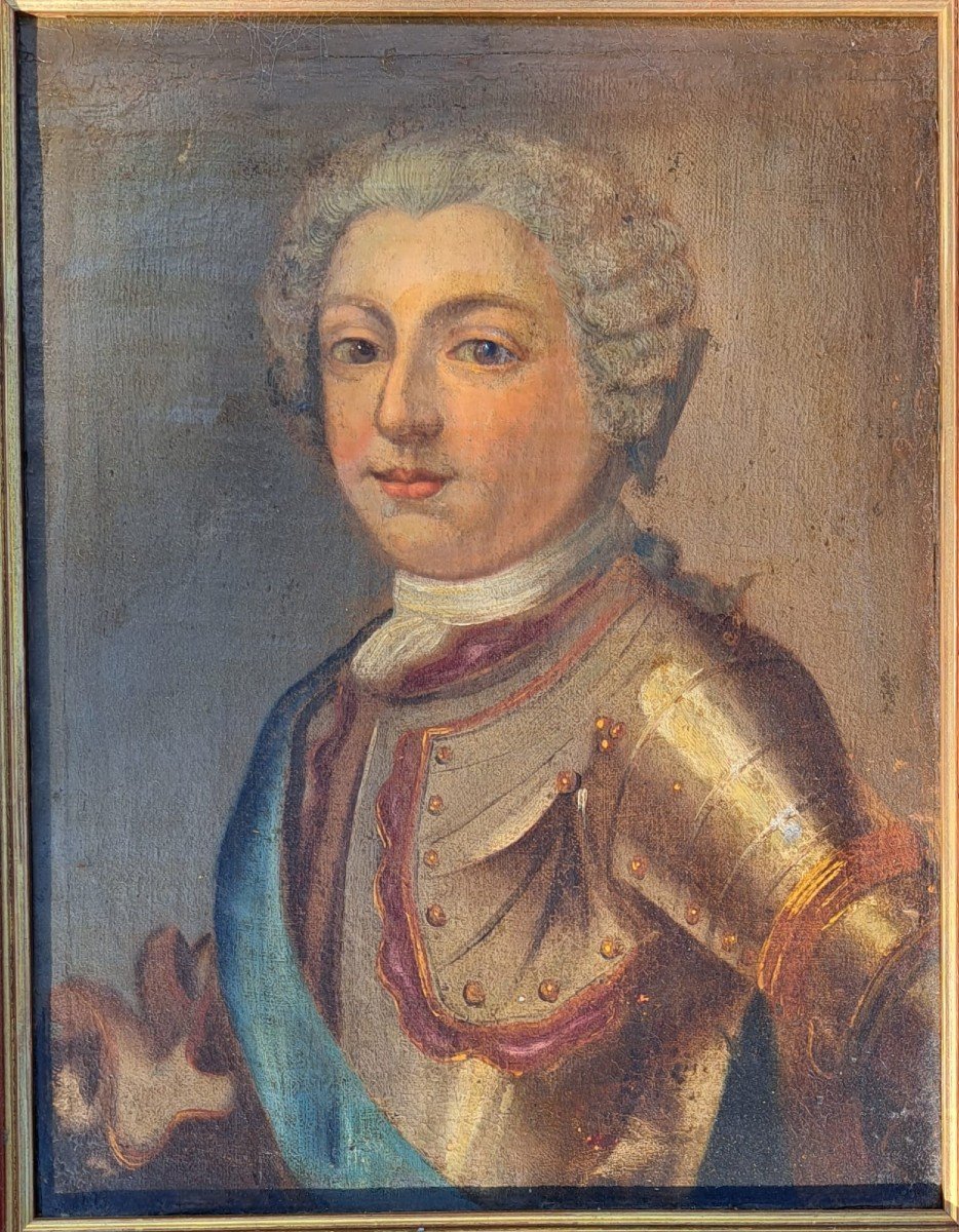 Portrait Of King Louis XV (1710-1774) Oil On Canvas Eighteenth-photo-2