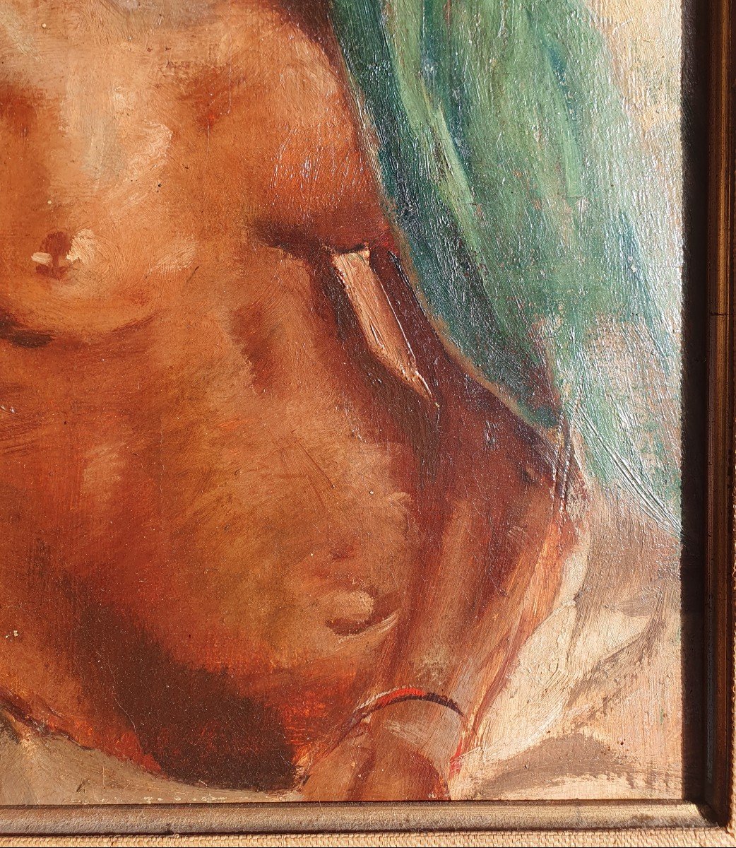 Portrait De Femme Africaine Signé Paul De Pauw Africaniste XXe Peintre Voyageur Belge-photo-1
