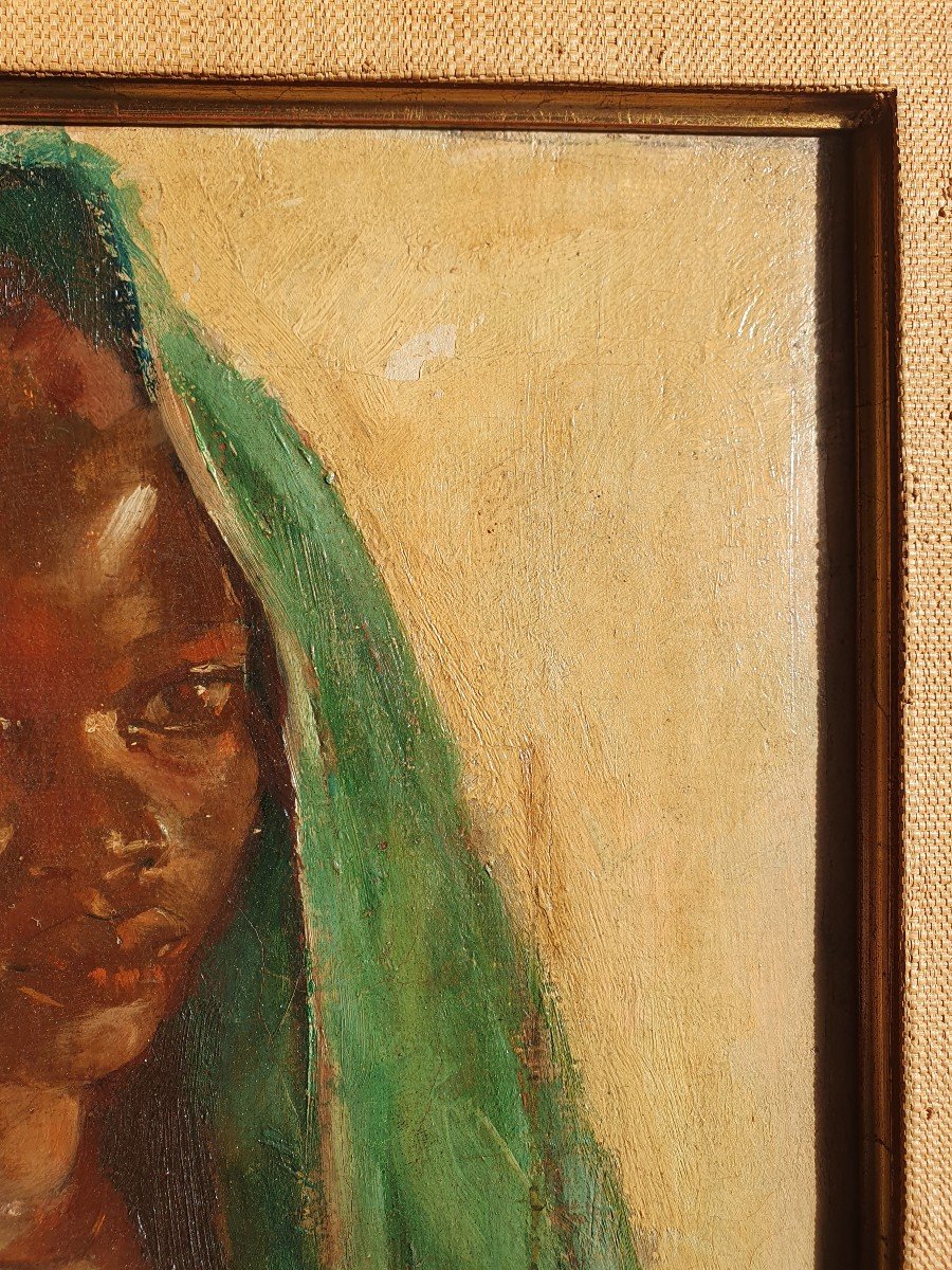 Portrait De Femme Africaine Signé Paul De Pauw Africaniste XXe Peintre Voyageur Belge-photo-2