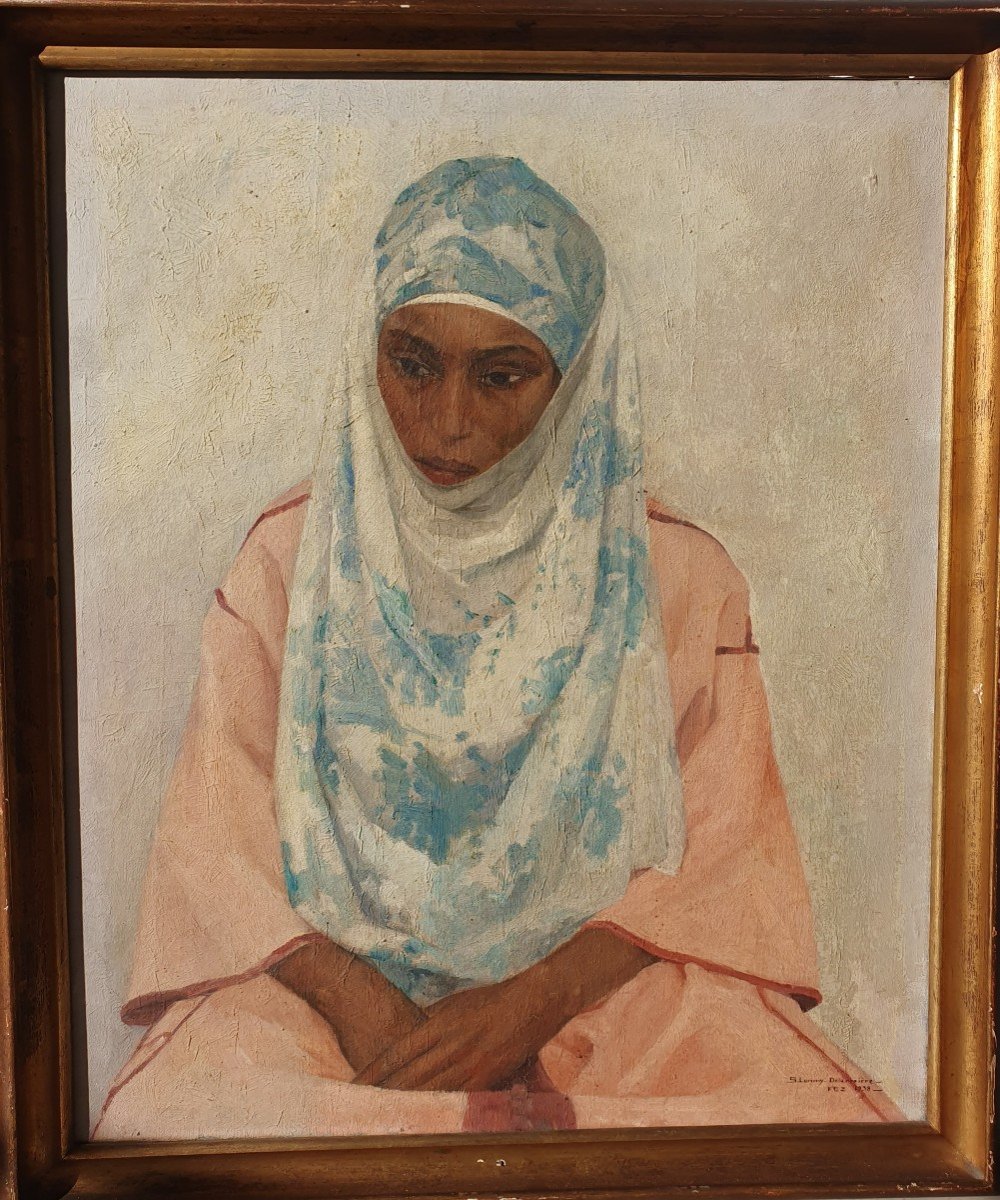 Very Beautiful Orientalist Portrait Of Moroccan Woman Simone Lorimy Delaroziere 20th-photo-2