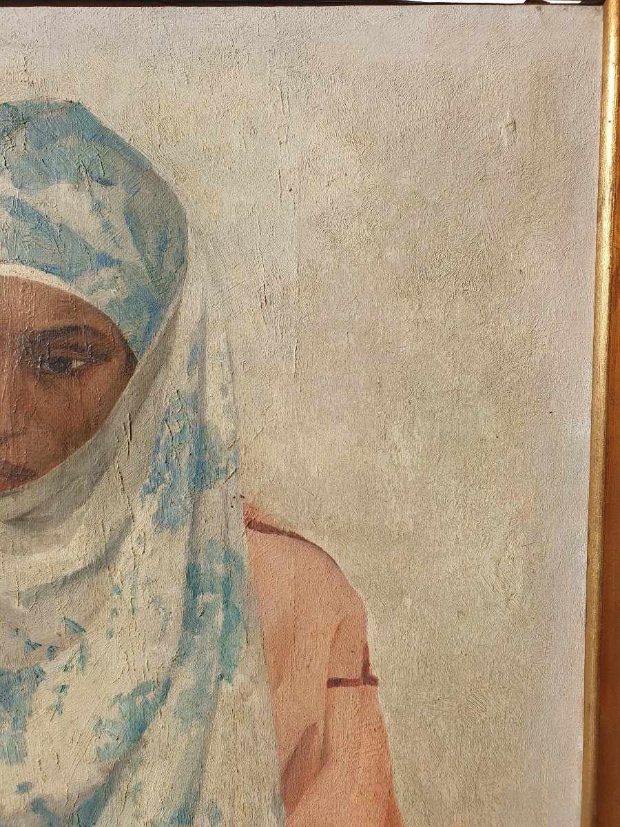 Orientalist Portrait Of Moroccan Woman Simone Lorimy Delaroziere 20th-photo-3