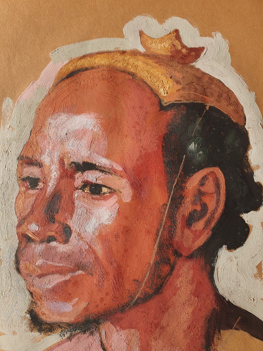 Portrait Of A Malagasy Man Paul Léon Bléger Africanist Traveler Painter Madagascar-photo-2