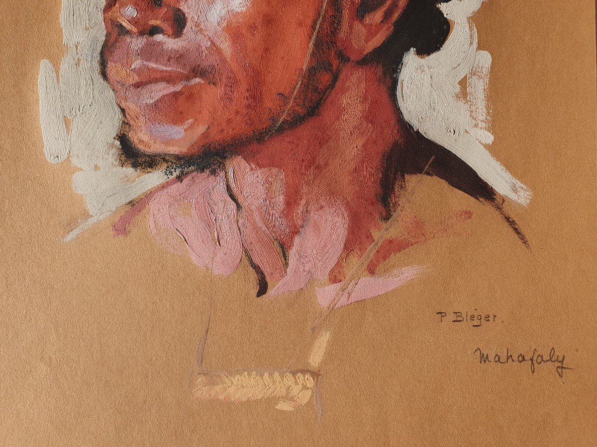 Portrait Of A Malagasy Man Paul Léon Bléger Africanist Traveler Painter Madagascar-photo-3