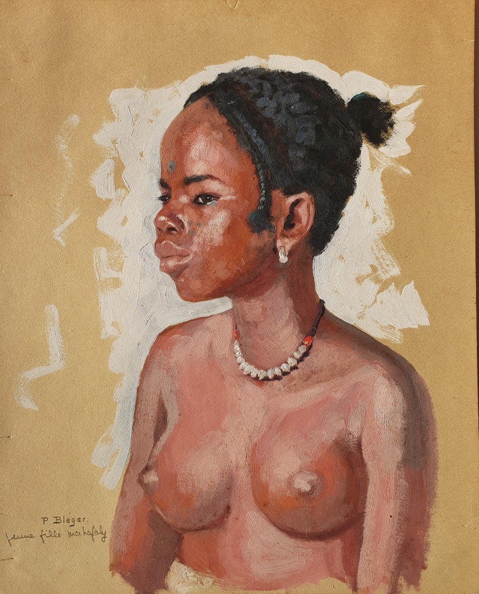 Portrait Of Young Malagasy Girl Paul Léon Bléger Africanist Traveler Painter Madagascar