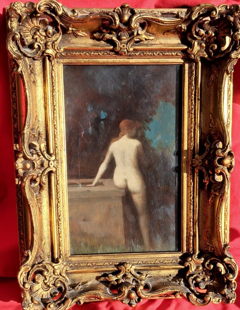 Huile Sur Panneau Femme Nue Rousse Jean-Jacques Henner (attribué) 