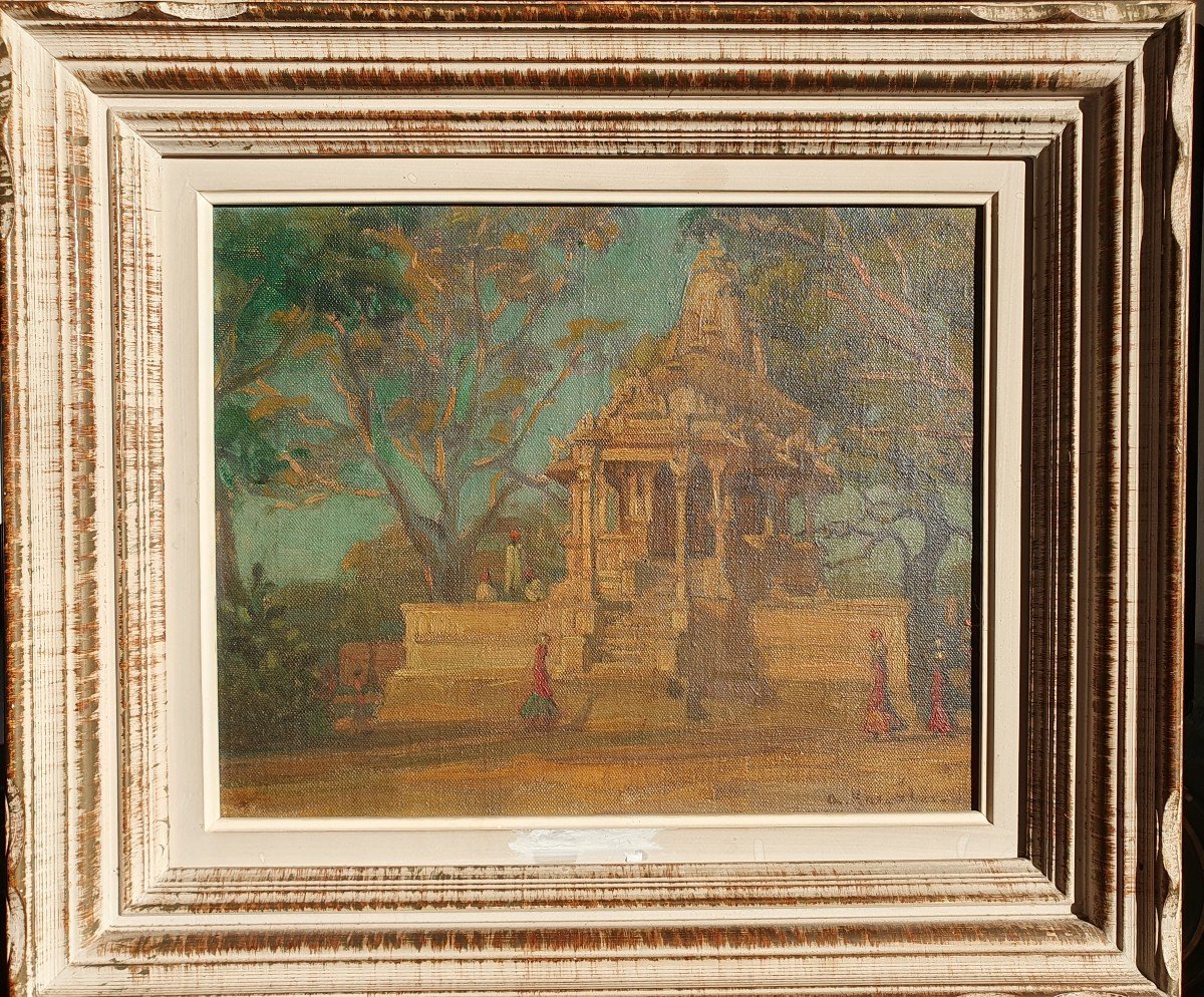 Andrée Karpelès (1854-1913) Hindu Temple In Udaipur Painter Traveler India Bengal School-photo-2