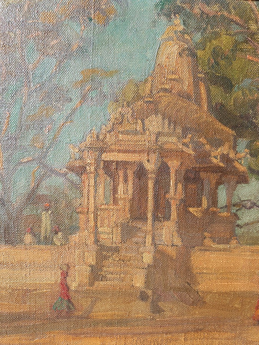 Andrée Karpelès (1854-1913) Hindu Temple In Udaipur Painter Traveler India Bengal School-photo-4