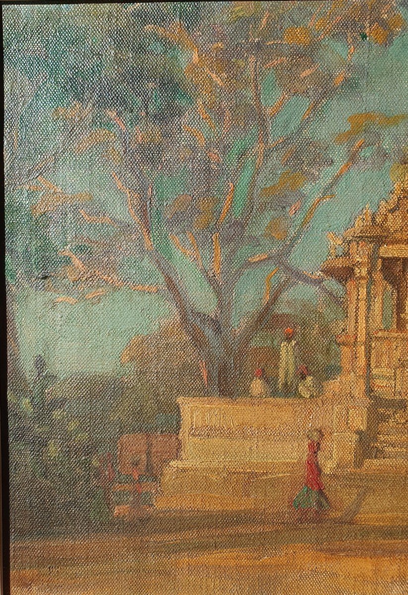 Andrée Karpelès (1854-1913) Hindu Temple In Udaipur Painter Traveler India Bengal School-photo-1